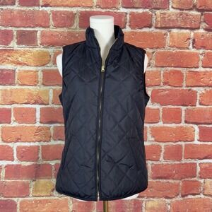 Old Navy Women's Black Quilted Zip Up  Vest‎ with Pockets Size Small